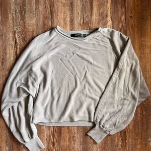 Stylish Gray Long Sleeve Top